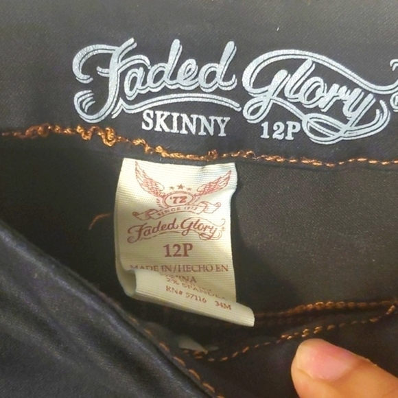 Faded Glory Dark Wash Jeans Soft Petite 12P NWT Straight Leg - Picture 5 of 8